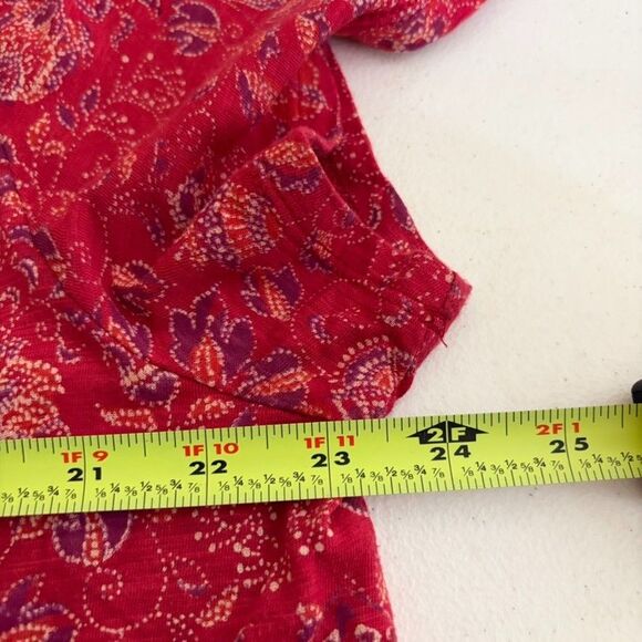 Lucky Brand T-Shirt Women's 2X Red Printed Short Sleeve Casual Printed Top - Picture 8 of 8
